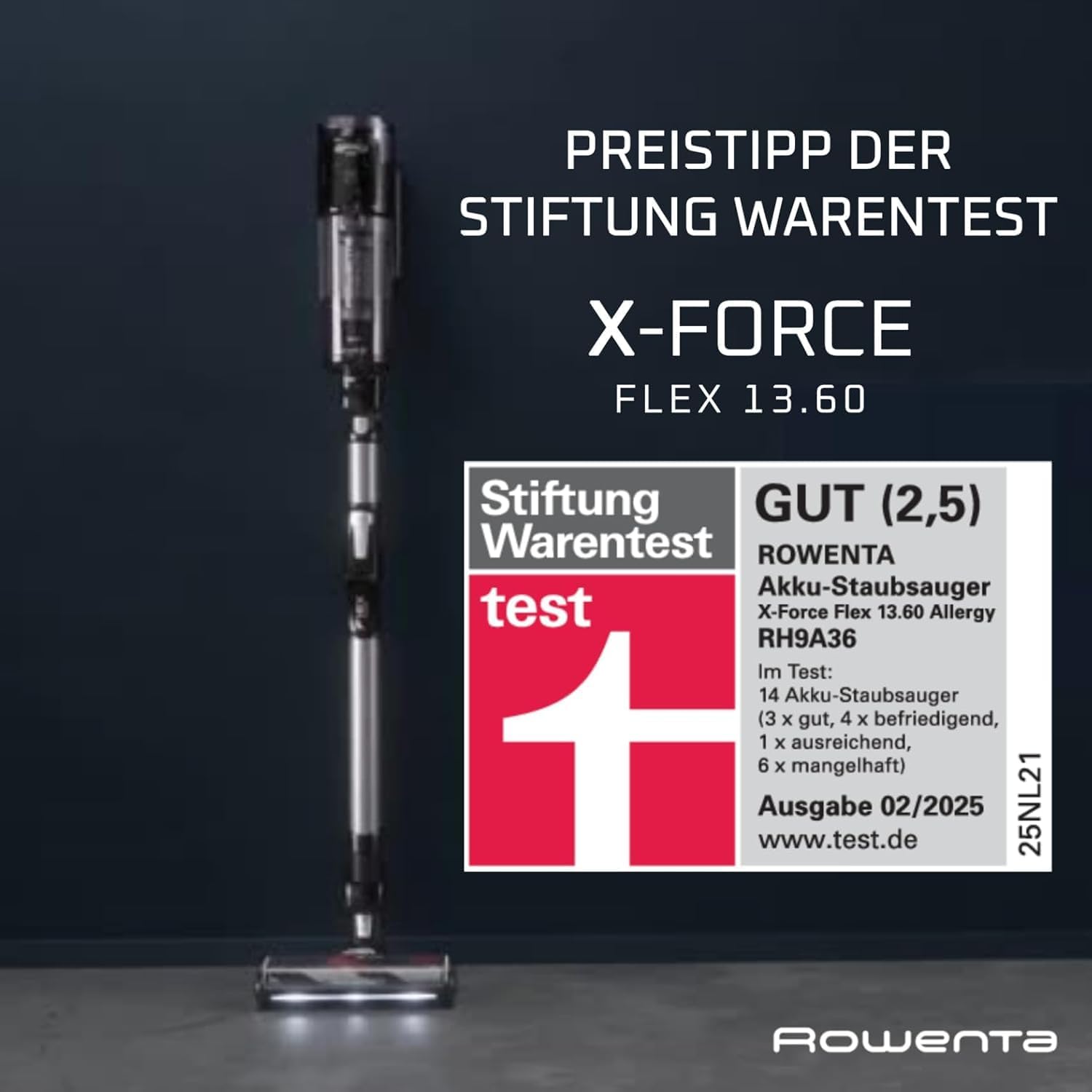 Rowenta X-Force Flex 13.60 Akku-Staubsauger, Allergikermodell, Tiefenreinigung, Flexgelenk, 150 Luftwatt, bis zu 60 Minuten Laufzeit, hergestellt in Frankreich, RH9A36WV – Bild 4