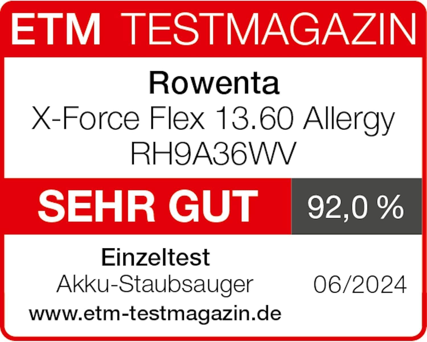 Rowenta X-Force Flex 13.60 Akku-Staubsauger, Allergikermodell, Tiefenreinigung, Flexgelenk, 150 Luftwatt, bis zu 60 Minuten Laufzeit, hergestellt in Frankreich, RH9A36WV – Bild 5