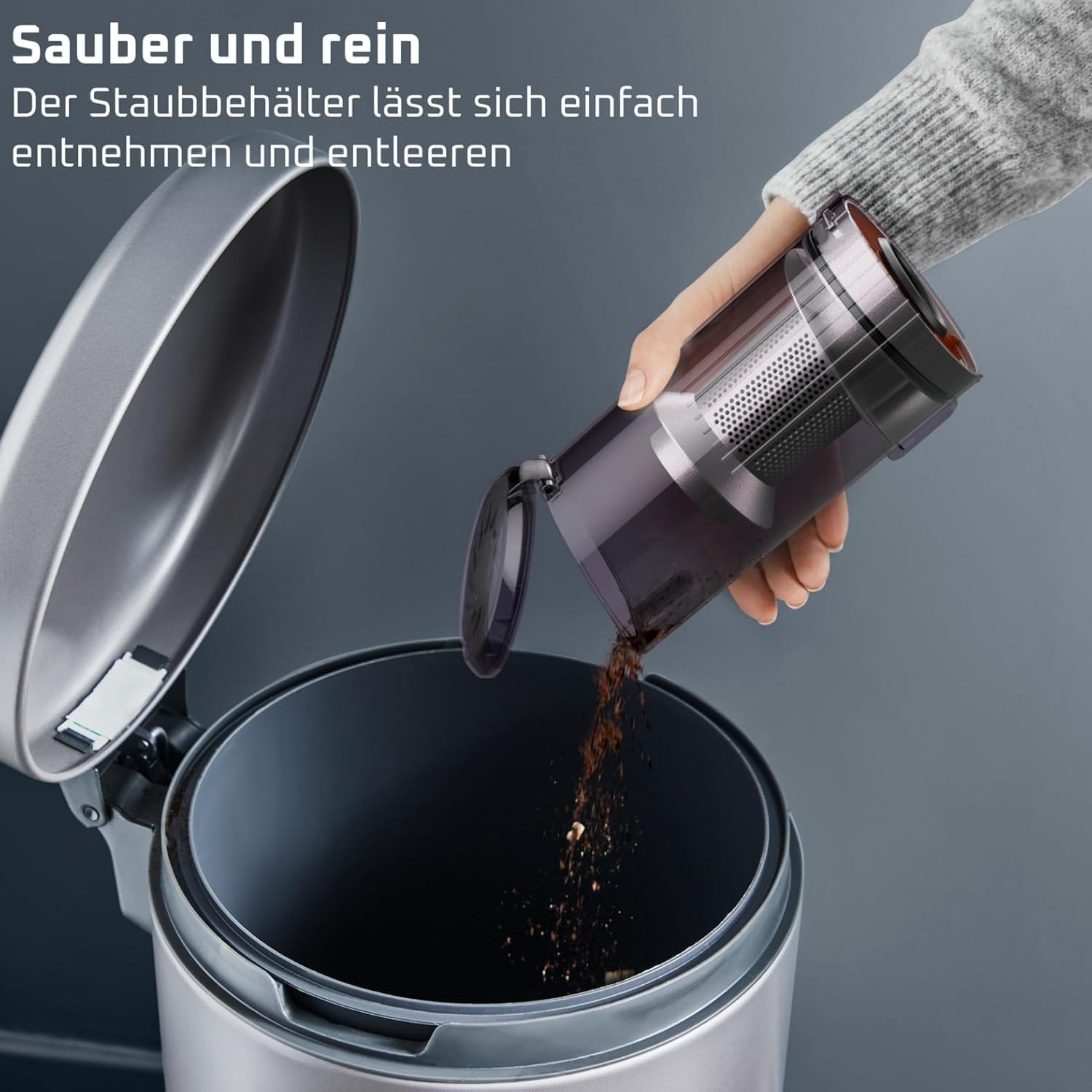 Rowenta X-Force Flex 13.60 Akku-Staubsauger, Allergikermodell, Tiefenreinigung, Flexgelenk, 150 Luftwatt, bis zu 60 Minuten Laufzeit, hergestellt in Frankreich, RH9A36WV – Bild 12
