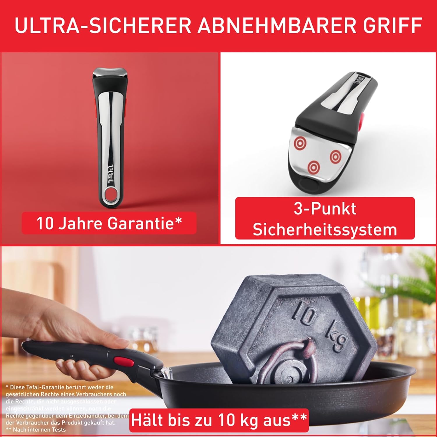 Tefal Ingenio Unlimited On L39593 13-teiliges Kochtopf- und Pfannenset, abnehmbarer Griff, stapelbar, platzsparend, Induktionspfannen mit Antihaftbeschichtung, einfach zu bedienen und zu reinigen – Bild 6