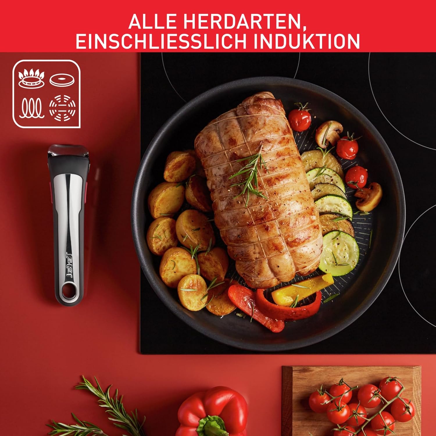 Tefal Ingenio Unlimited On L39593 13-teiliges Kochtopf- und Pfannenset, abnehmbarer Griff, stapelbar, platzsparend, Induktionspfannen mit Antihaftbeschichtung, einfach zu bedienen und zu reinigen – Bild 7