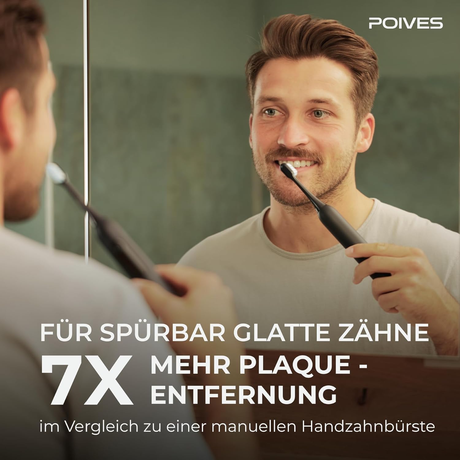 Schallzahnbürste P1 Pro Testsieger 2026 – Bestnote Sehr gut, Drucksensor schützt die Zähne, Ultraschall-Elektrozahnbürste, Perlmuttrosa – Bild 5