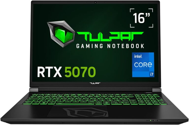 TULPAR T6 V3.6 Gaming-Laptop | 16 Zoll FHD+ 1920X1200 165HZ IPS LED-Display | Intel Core i7 14700HX | 16 GB RAM | 1 TB SSD | Nvidia RTX 5070 | Windows 11 Gaming-Notebook