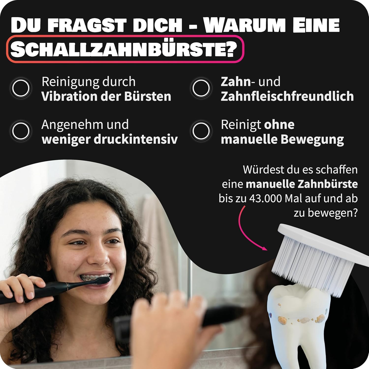ZAHNHELD Gero G3 Elektrische Schallzahnbürsten mit 2 Bürstenköpfen und 2 Reiseetuis für eine schonende und effektive Reinigung – Bild 3