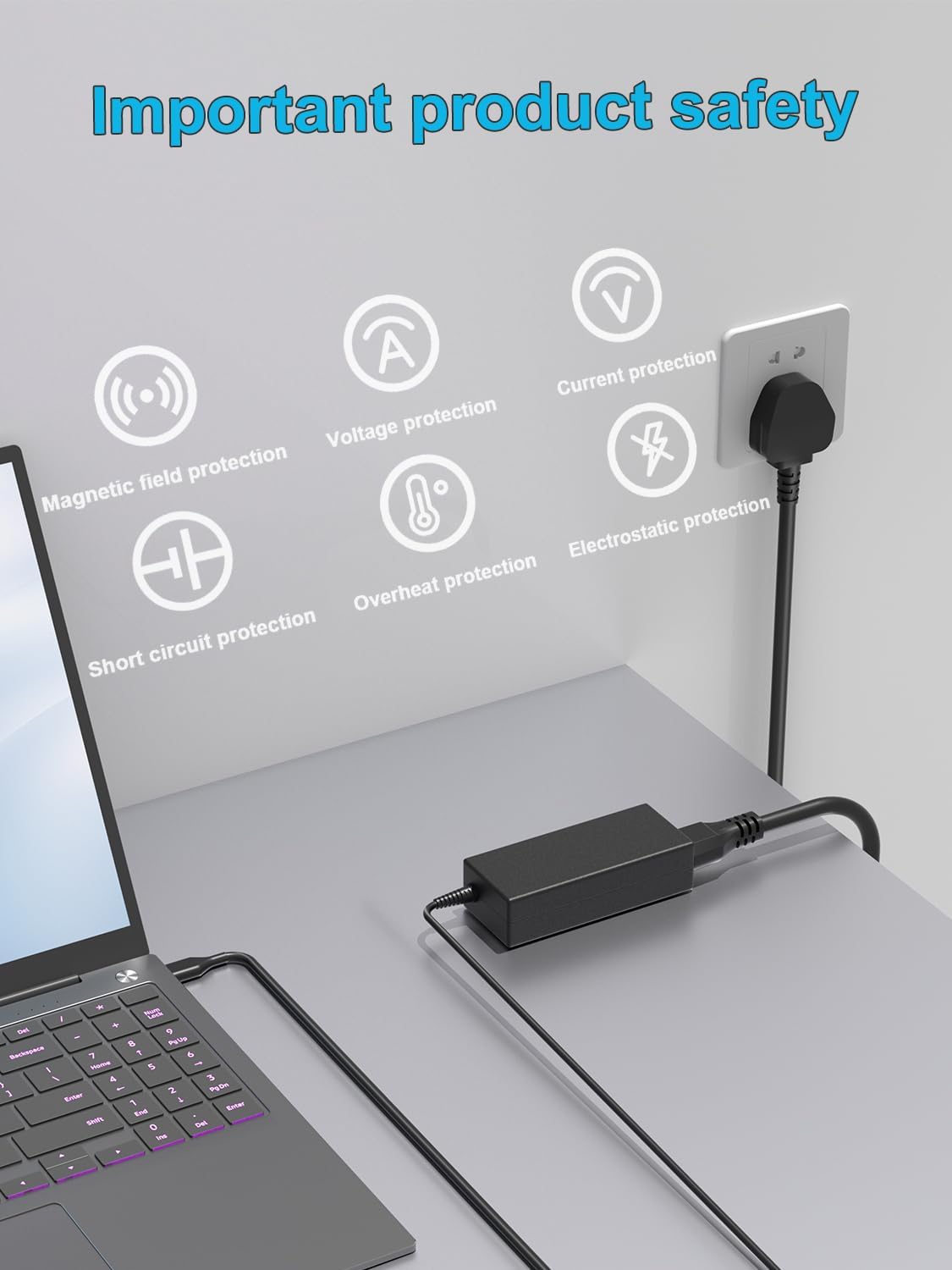 Chromebook-Ladegerät, USB Typ C, 45 W, für Lenovo, Acer, HP, Dell, Asus, Samsung, Google Pixel, Huawei, Chromebook, Matebook, Laptop, Netzteil, Ladekabel, Adapter – Bild 6