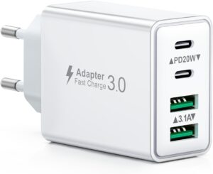 USB C Ladegerät, 40W 4 Ports Schne...