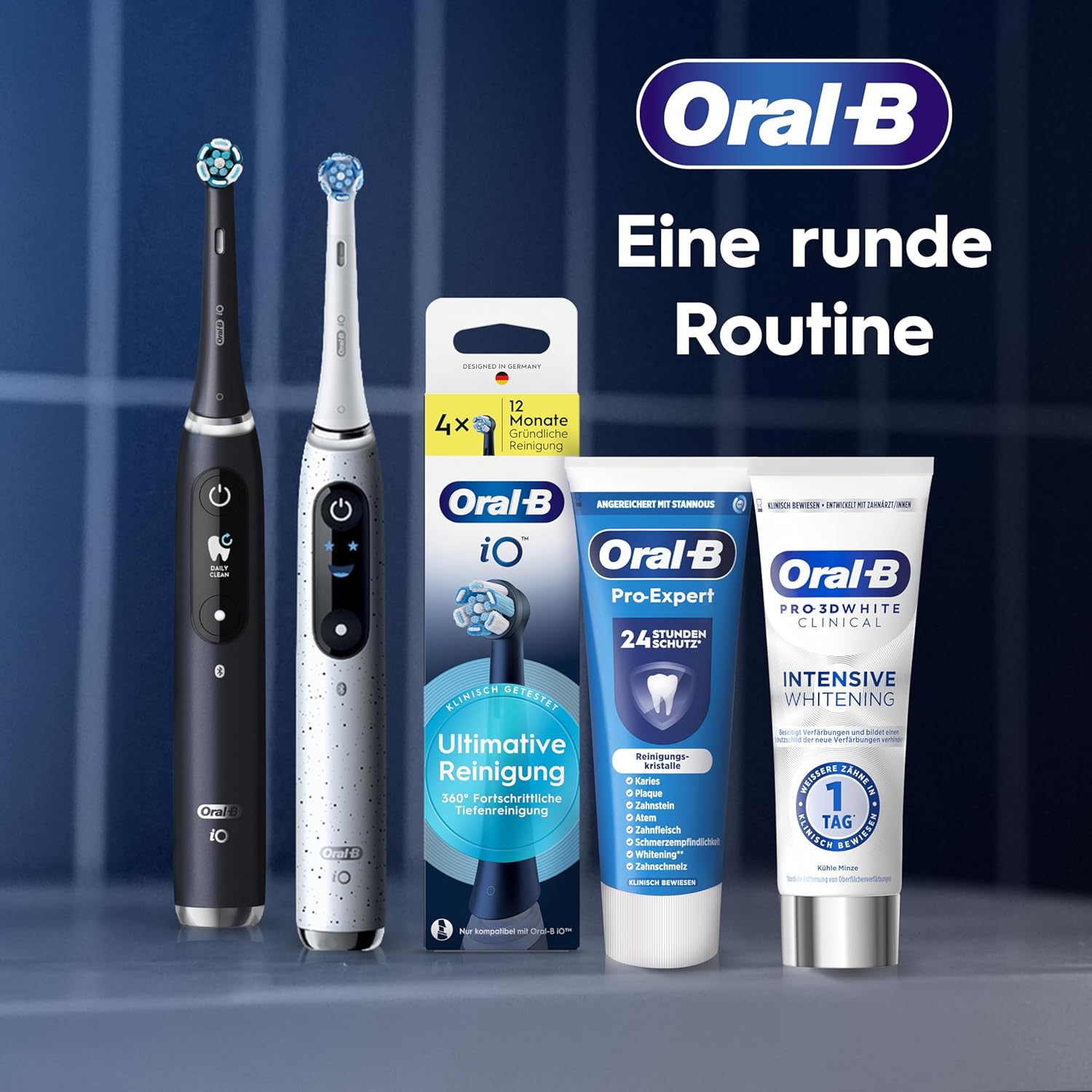 Oral-B iO Series 2 Elektrische Zahnbürste, DUO-Pack, zwei Zahnbürstenköpfe, 3 Putzmodi für die Zahnpflege, Reiseetui, Reise-Nachfüllhalter, entworfen von Braun, Nachtschwarz/Waldgrün – Bild 20