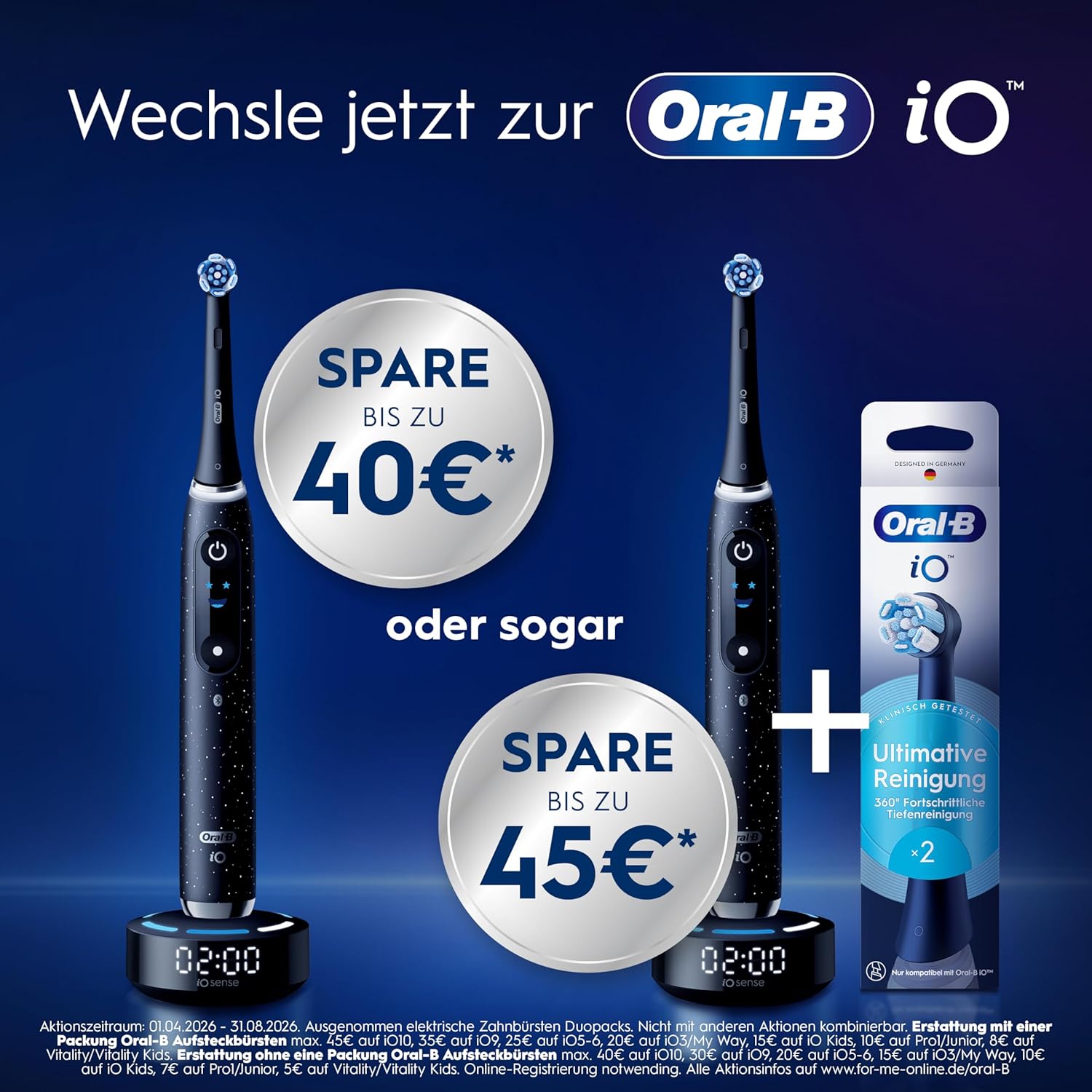 Oral-B Pro Series 1 Elektrische Zahnbürste, 1 Ersatzbürste, 3 Reinigungsmodi und Drucksensor für die Zahnpflege, Reiseetui, entworfen von Braun, Schwarz – Bild 2