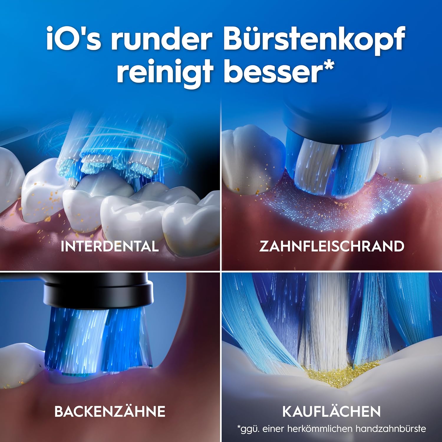 Oral-B iO Series 2 Elektrische Zahnbürste, 1 Zahnbürstenkopf, 3 Putzmodi für die Zahnpflege, Reiseetui, entworfen von Braun, Nachtschwarz – Bild 13