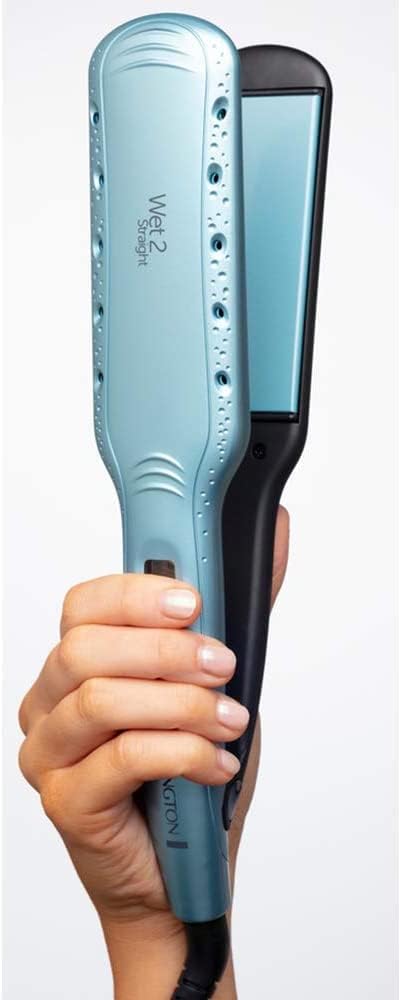 Remington Wet2Straight Wide Glätteisen (für Nass- und Trockenanwendung – zum Trocknen und Glätten der Haare, hitzeaktivierte Anti-Frizz-Mikrowirkstoffe), LCD-Display, 140–230 °C, Haarglätter S7350, Türkis – Bild 2