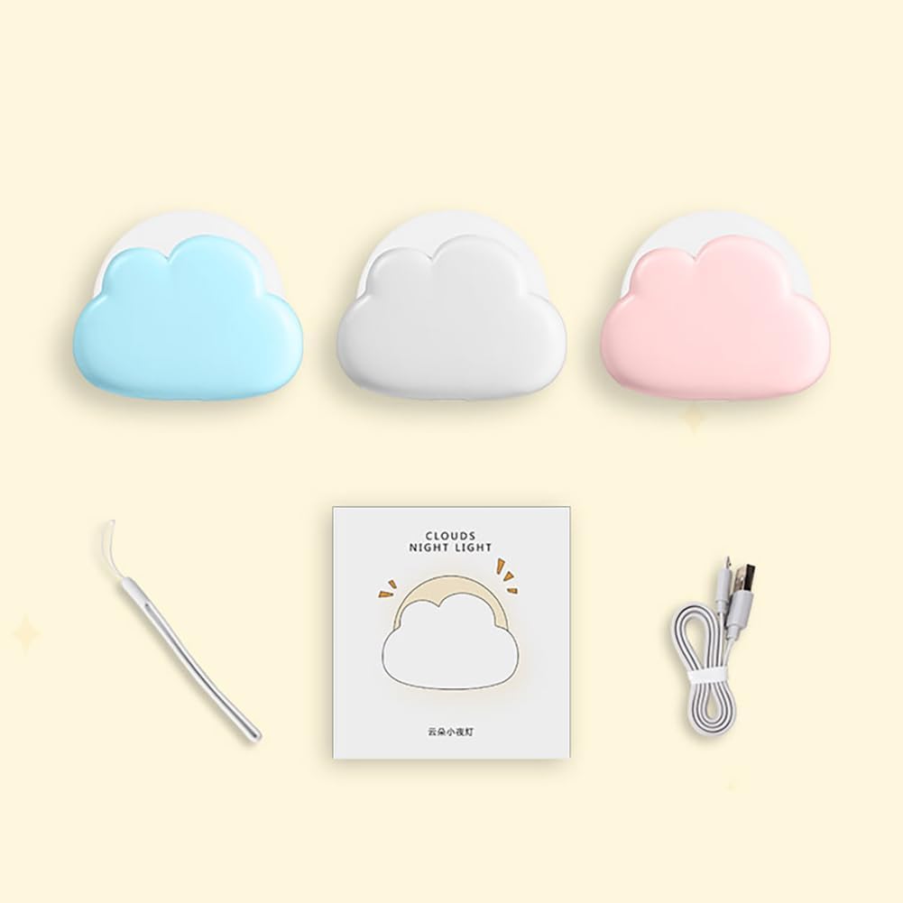 LED-Nachtlicht, dimmbar, Kinder-Nachtlicht, wiederaufladbar, Wolkenform, Nachtlicht, Baby für Schlafzimmer, USB wiederaufladbar, mobile LED-Nachtlicht-Lampe für Kinder als Geschenk zum Einschlafen, Weiß – Bild 8