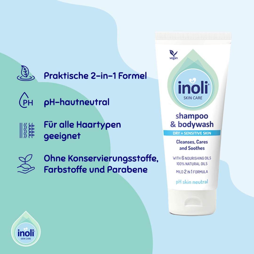 Baby 2-in-1 Shampoo & Duschgel | pH-neutral | Sanfte Babypflege mit 6 natürlichen Ölen: Sojaöl, Sonnenblumenöl, Leindotteröl, Aprikosenkernöl, Vitamin E & Provitamin B5 | 200 ml – Bild 3