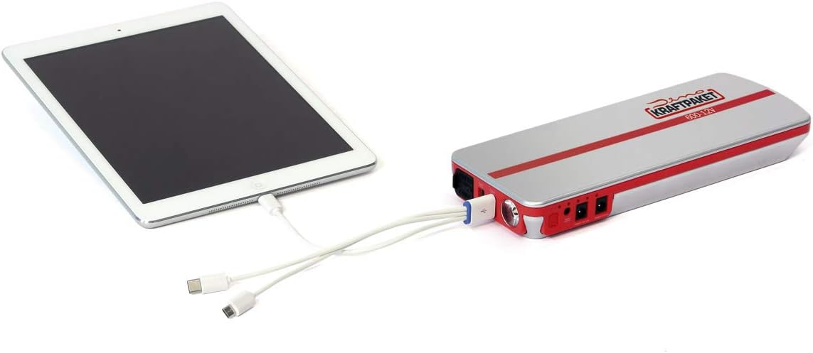 Dino Power Pack, 12 V-600 A, Starthilfe 66,6 Wh, 18000 mAh, Single, Schwarz – Bild 11