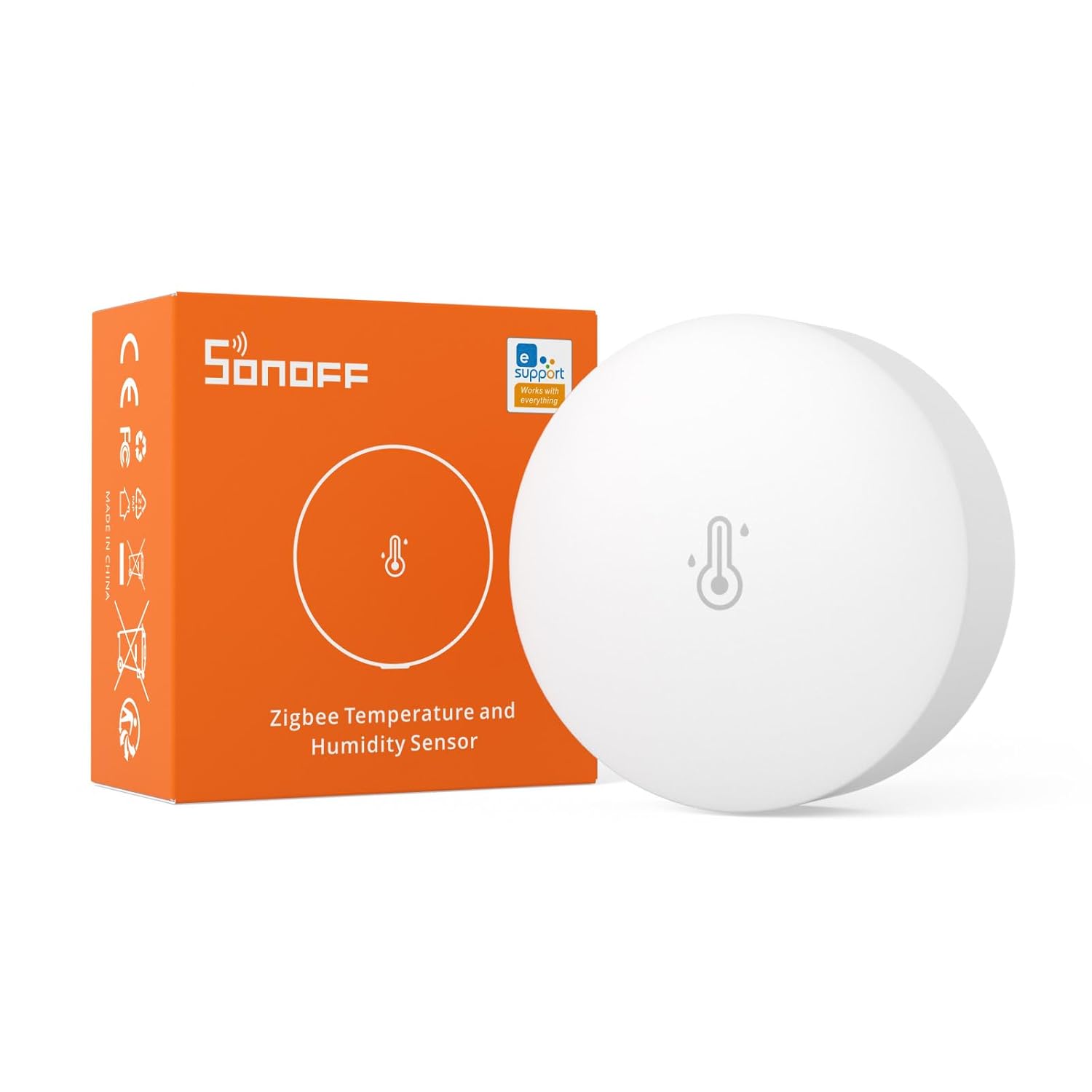 SONOFF SNZB-02P Zigbee-Temperatur- und Luftfeuchtigkeitssensor, intelligentes Thermometer-Hygrometer mit Komfortalarm, Zigbee-Temperatursensor kompatibel mit Alexa/Google Home/HA/IFTTT, Zigbee-Hub erforderlich