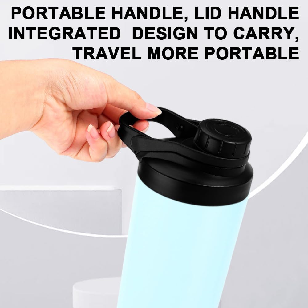 Proteinshaker 750 ml | Proteinshaker mit Sieb | Edelstahl doppelwandig vakuumisoliert | BPA-frei, auslaufsicher | Thermoflasche für Sportgetränke – Bild 6