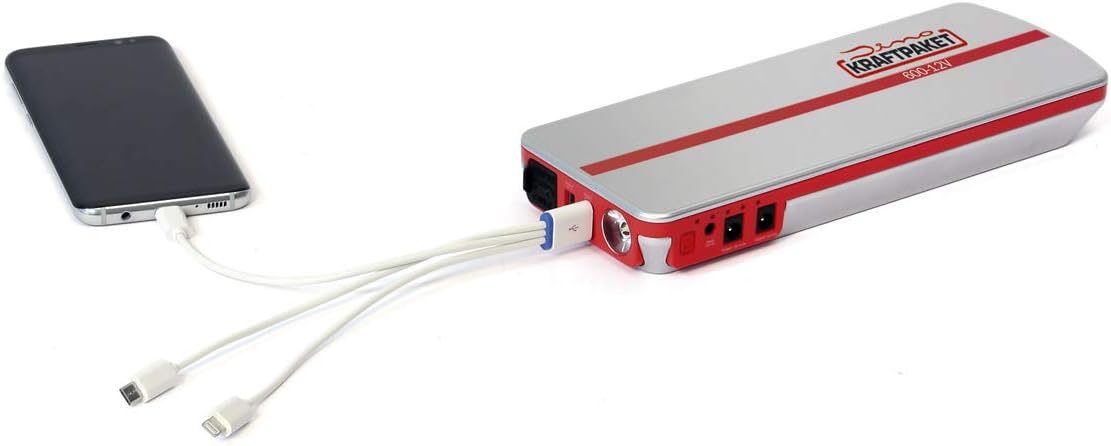 Dino Power Pack, 12 V-600 A, Starthilfe 66,6 Wh, 18000 mAh, Single, Schwarz – Bild 10