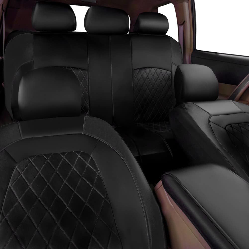 9 Stück Autositzbezüge Universal PU Leder Sitzbezug Komplettset mit Zubehör für Auto SUV für Auto – Bild 3