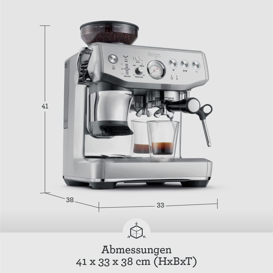 Sage – The Barista Express Impress – Kaffeemaschine mit manuellem Milchaufschäumer und integriertem Mahlwerk – Intelligente Dosierung, 25 Mahleinstellungen – Schwarzer Edelstahl – Bild 8