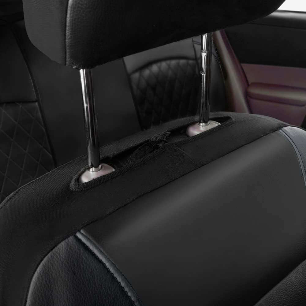 9 Stück Autositzbezüge Universal PU Leder Sitzbezug Komplettset mit Zubehör für Auto SUV für Auto – Bild 7