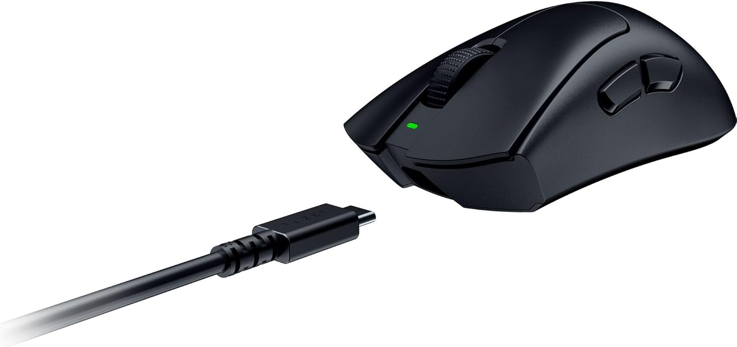 Razer DeathAdder V3 HyperSpeed – Ultraleichte, kabellose, ergonomische E-Sport-Gaming-Maus mit 26K DPI (55 g leicht, Soft-Touch-Beschichtung, 100 Stunden Laufzeit, HyperSpeed mit 8 K Hz), Schwarz – Bild 8