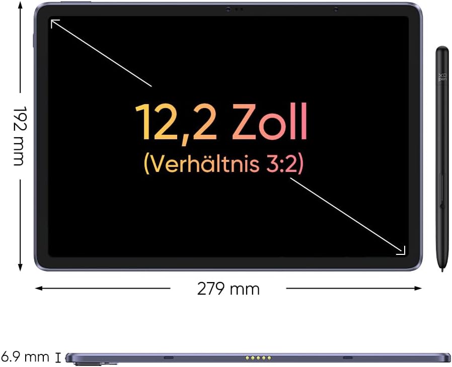 XPPen 12,2 Zoll eigenständiges Grafiktablett-Display mit X3Pro 16384 Smart Pen, Android 8 GB + 256 GB WLAN mit 8000 mAh Akku, Magic Drawing Pad, 2K-Auflösung, digitales Zeichentablett OS Android 14 – Bild 9