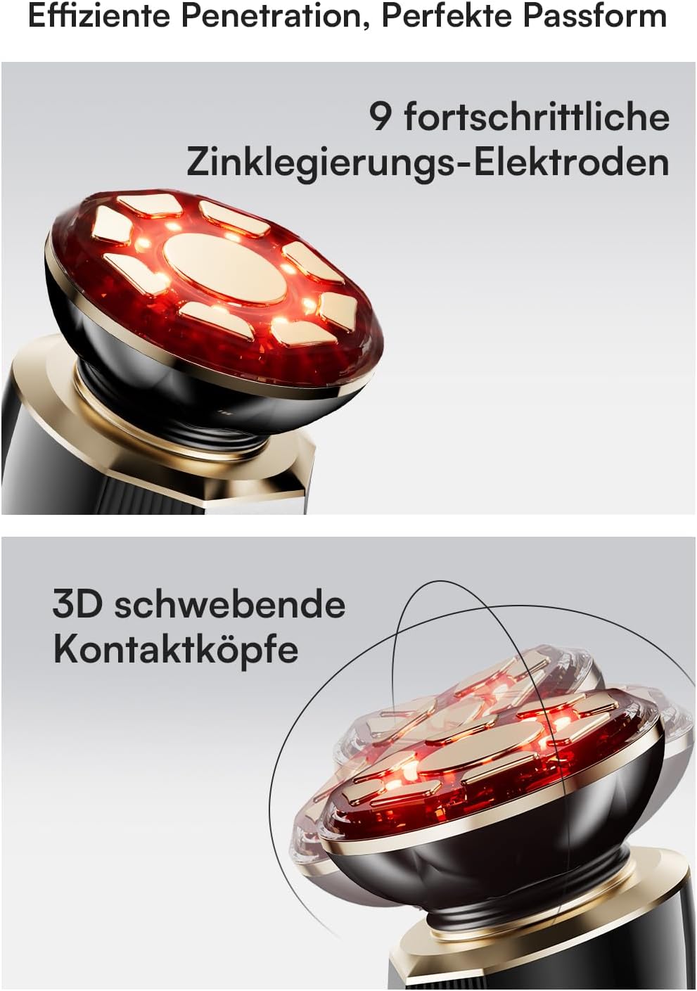 INIA Professionelles 3-in-1-Anti-Falten-Gesichtsmassagegerät mit Mikrostrom und rotem Licht, straffendes Lifting-Gerät für Hals/Nacken, reduziert Schwellungen und Falten – Bild 6