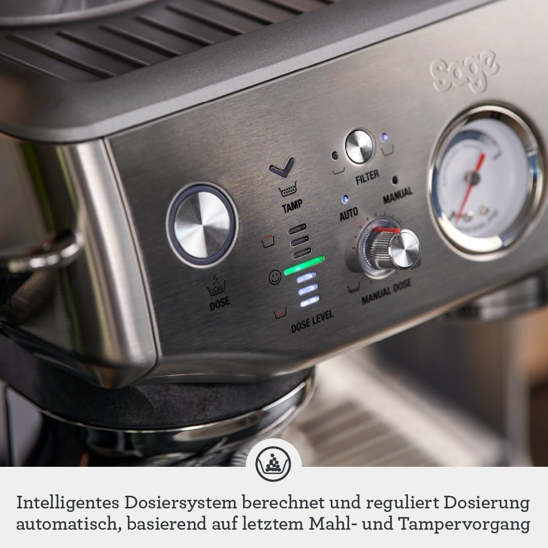 Sage – The Barista Express Impress – Kaffeemaschine mit manuellem Milchaufschäumer und integriertem Mahlwerk – Intelligente Dosierung, 25 Mahleinstellungen – Schwarzer Edelstahl – Bild 5