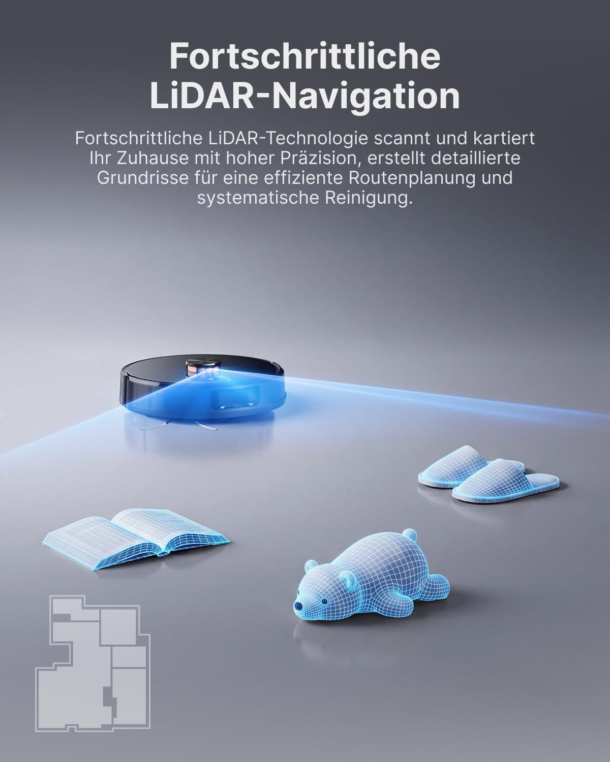 Vonko S6 Pro Saugroboter mit Wischfunktion und Saugstation, 8000 Pa Saugleistung, LiDAR 2.0 Lasernavigation, 180 Minuten Laufzeit, Teppicherkennung, App/Alexa, ideal für Tierhaare, Hartböden, Schwarz – Bild 5