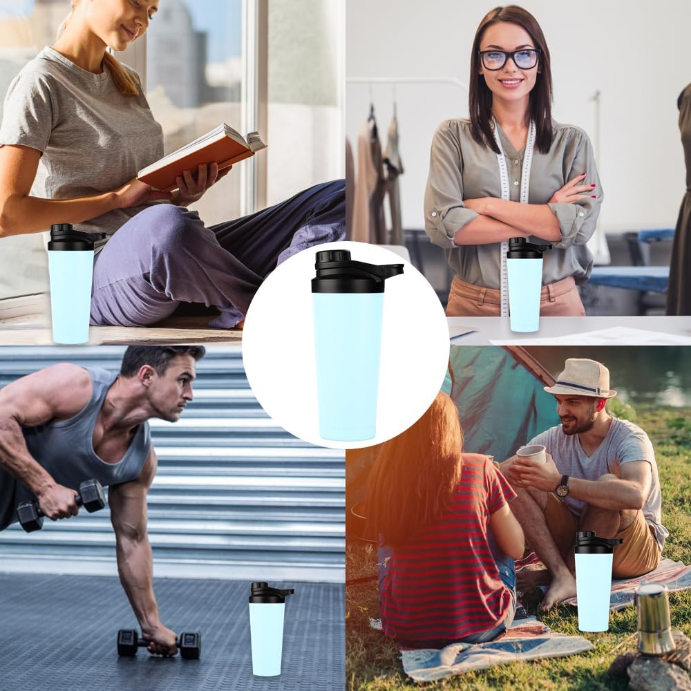 Proteinshaker 750 ml | Proteinshaker mit Sieb | Edelstahl doppelwandig vakuumisoliert | BPA-frei, auslaufsicher | Thermoflasche für Sportgetränke – Bild 8