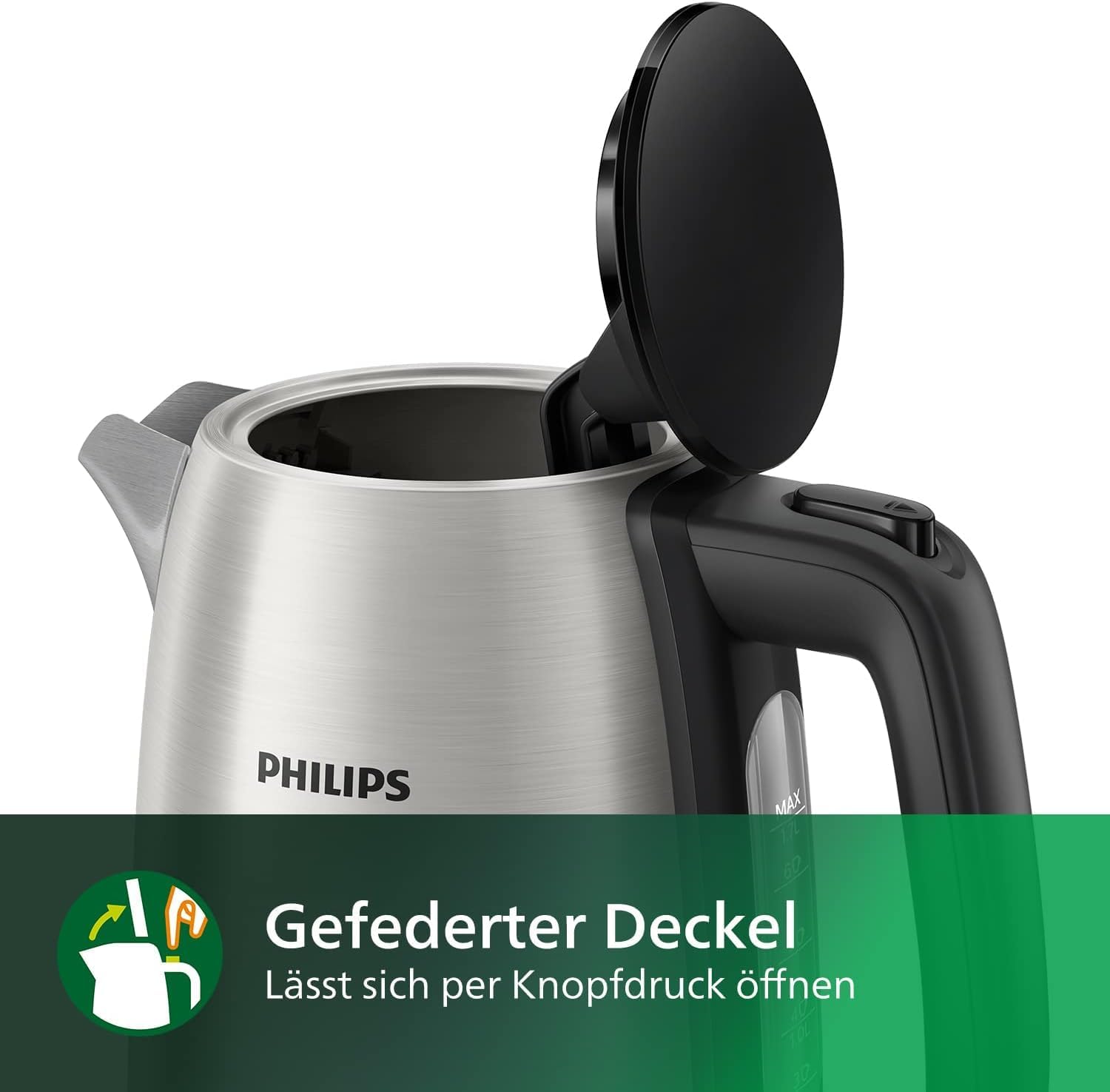 Philips HD9350/90 Wasserkocher (2200 Watt, 1,7 Liter, Edelstahl) – Bild 4