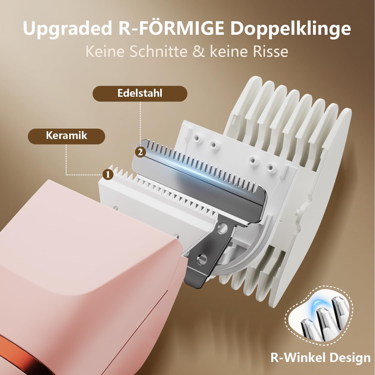 Intimrasierer für Damen, Rasierer für den Intimbereich sanft, 2-in-1 elektrischer Damenrasierer, Bikini-Trimmer für Körper- und Gesichtshaare, Bräutigam, wasserdicht, Damenrasierer, Präzisionstrimmer – Bild 7