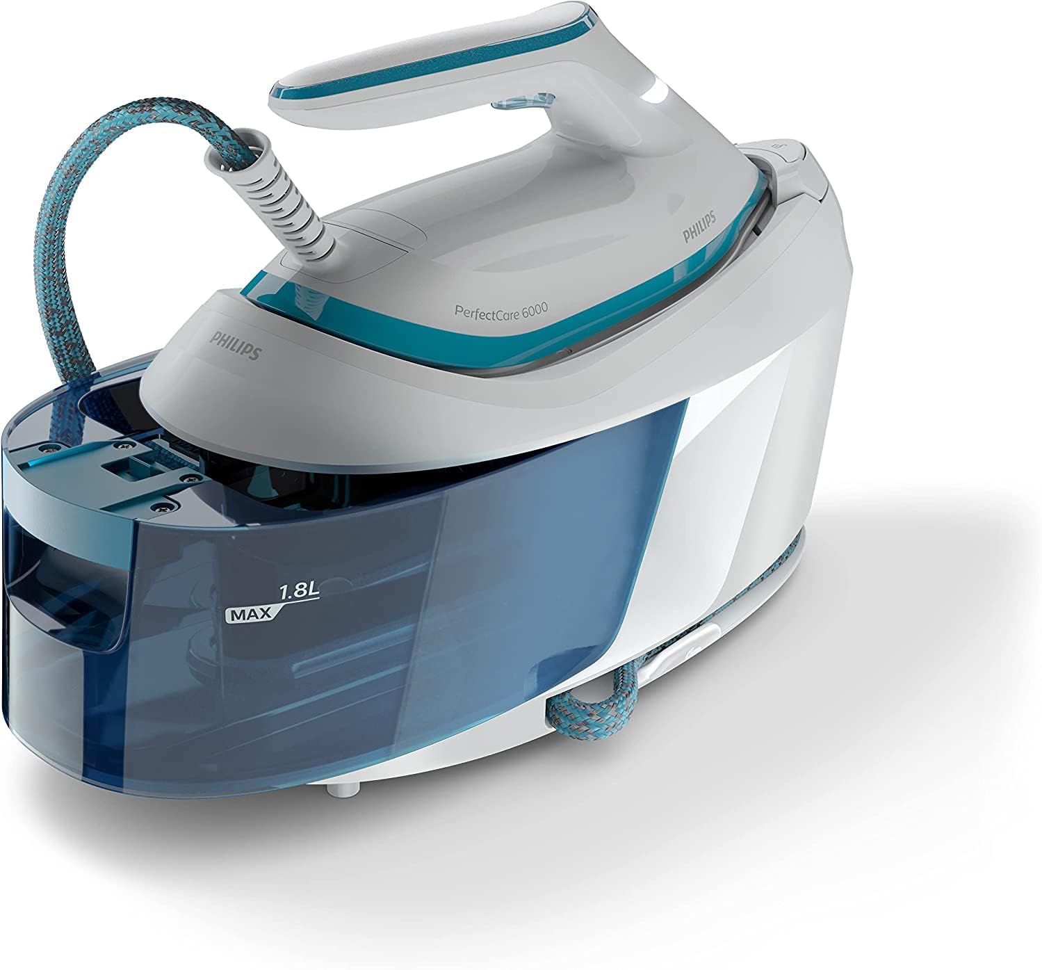 Philips PerfectCare 6000 Series Dampfgenerator, 2400 W, 500 g Dampfstoß, 6,5 Bar Druck, OptimalTEMP-Technologie, 1,8 Liter Tank, Weiß/Blau (PSG6022/20) – Bild 2