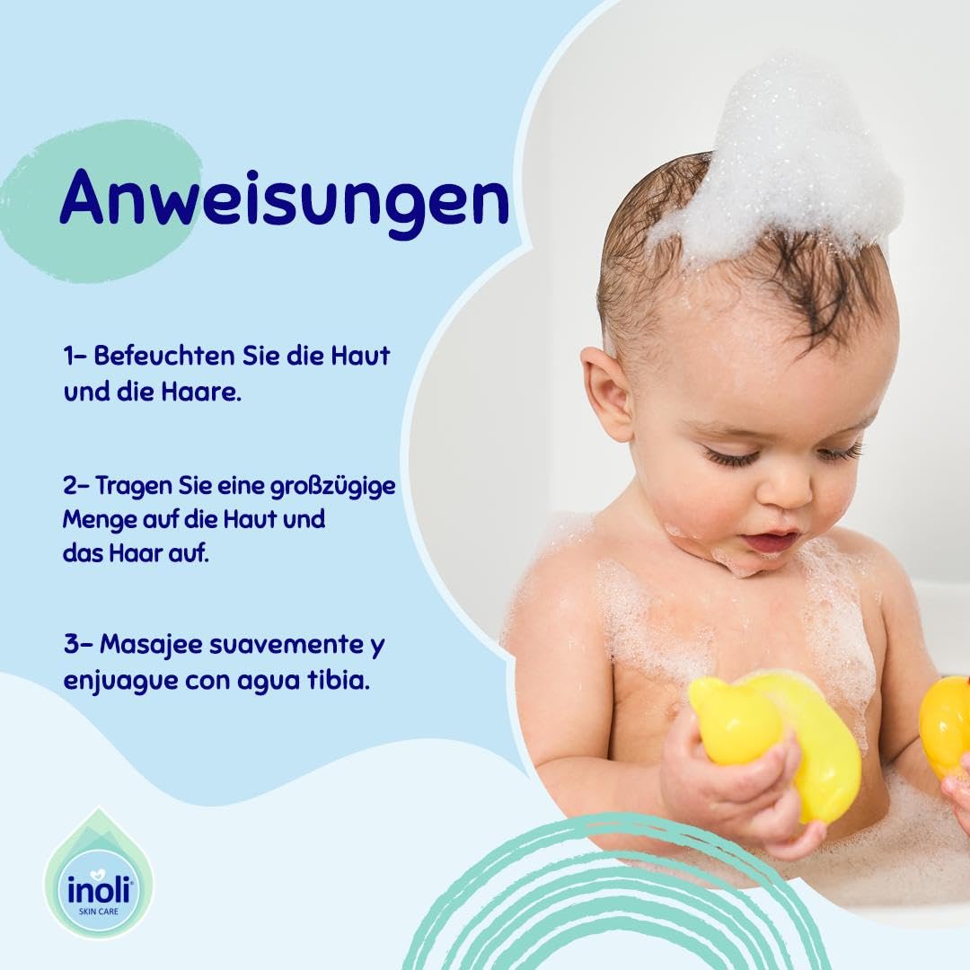 Baby 2-in-1 Shampoo & Duschgel | pH-neutral | Sanfte Babypflege mit 6 natürlichen Ölen: Sojaöl, Sonnenblumenöl, Leindotteröl, Aprikosenkernöl, Vitamin E & Provitamin B5 | 200 ml – Bild 5