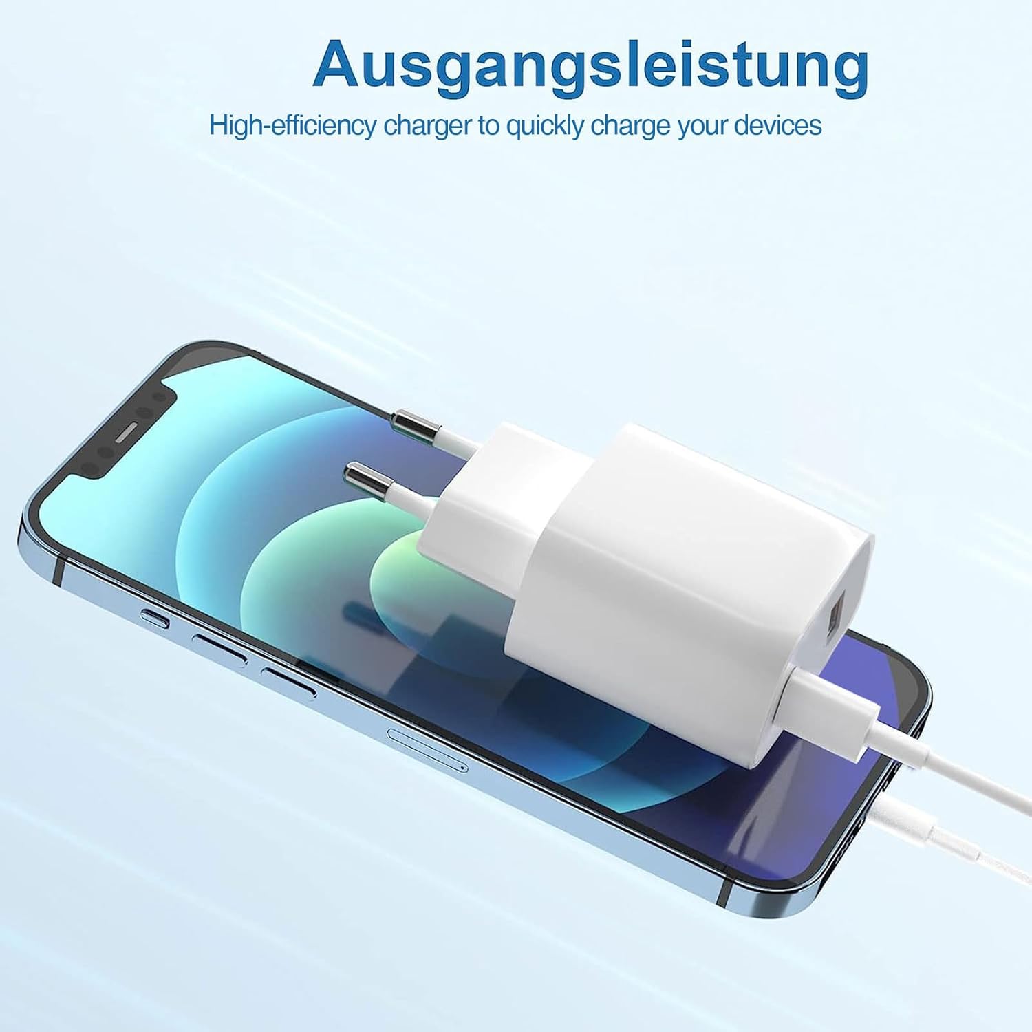 20W USB C Ladegerät mit Kabel 1,2m, Schnellladegerät Netzteil Adapterstecker, Ladestecker USB Schnellladenetzteil USB-C Ladegerät Netzstecker für iPhone 17 16 15 14 13 12 11 lPad S Samsung G Alaxy Weiß – Bild 2