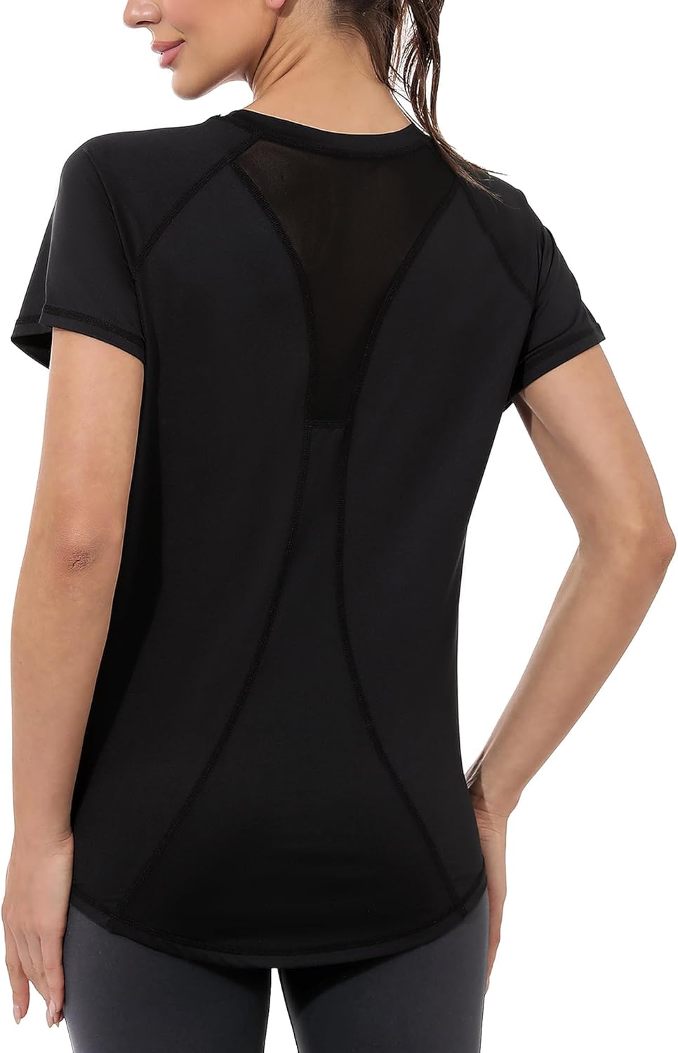 Gyabnw UV-Schutz Funktionsshirt Sportshirt Damen Atmungsaktiv Laufshirt Kurzarm Fitness Sport Top Wandern Yoga