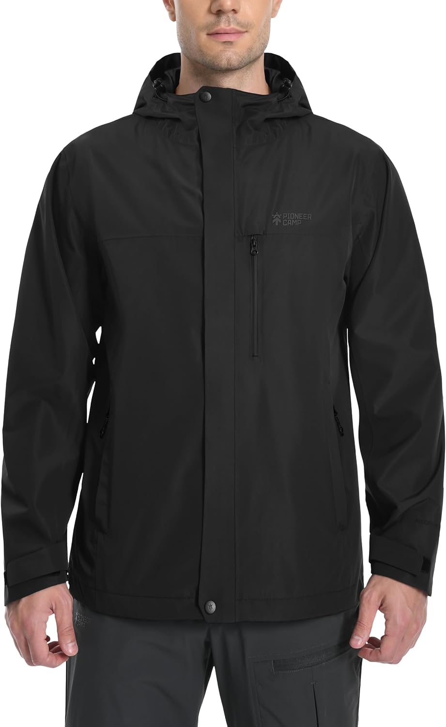 Pioneer Camp Herren Regenjacke, wasserdichte, atmungsaktive Outdoor-Jacke mit Kapuze, 4 Taschen – Bild 2