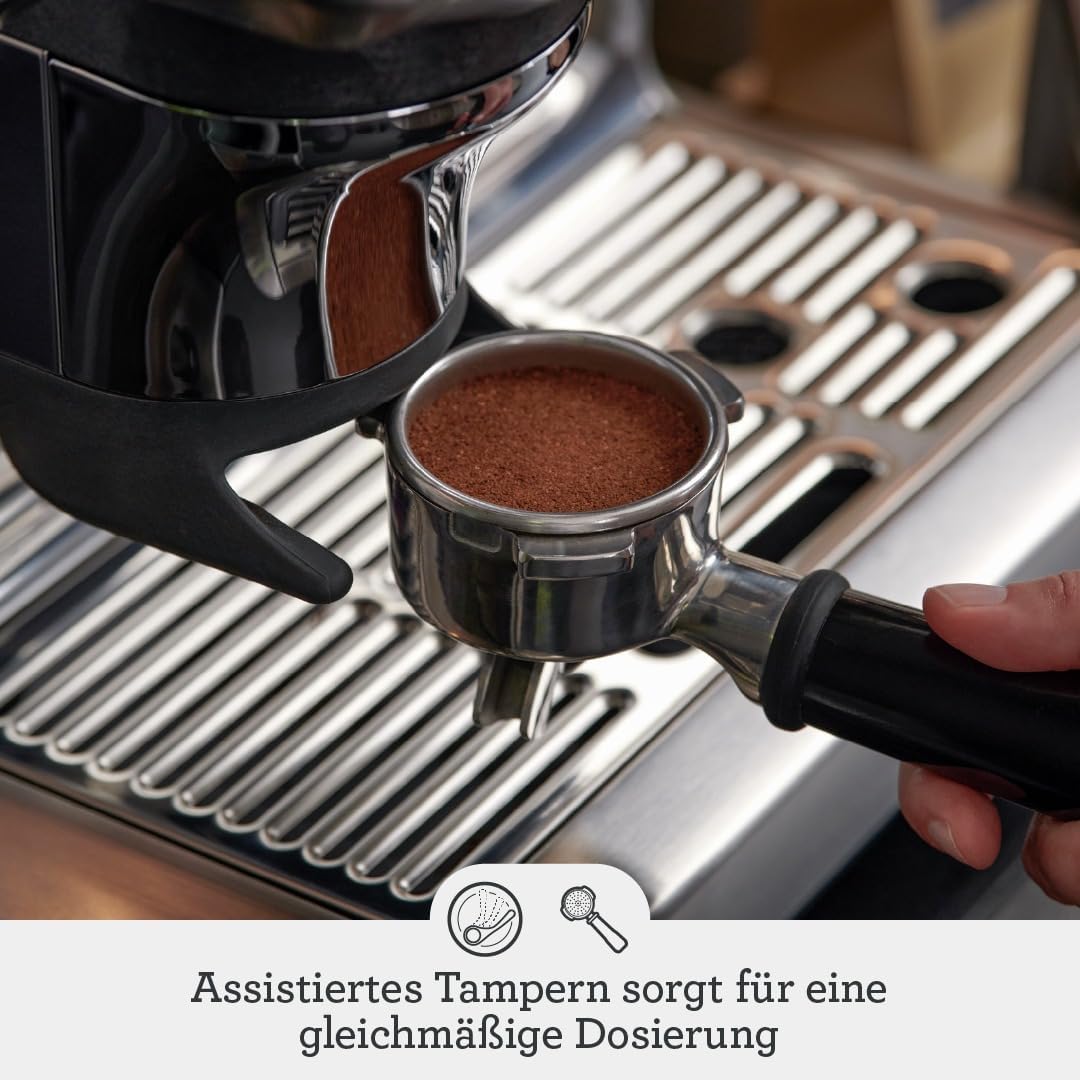 Sage – The Barista Express Impress – Kaffeemaschine mit manuellem Milchaufschäumer und integriertem Mahlwerk – Intelligente Dosierung, 25 Mahleinstellungen – Schwarzer Edelstahl – Bild 3