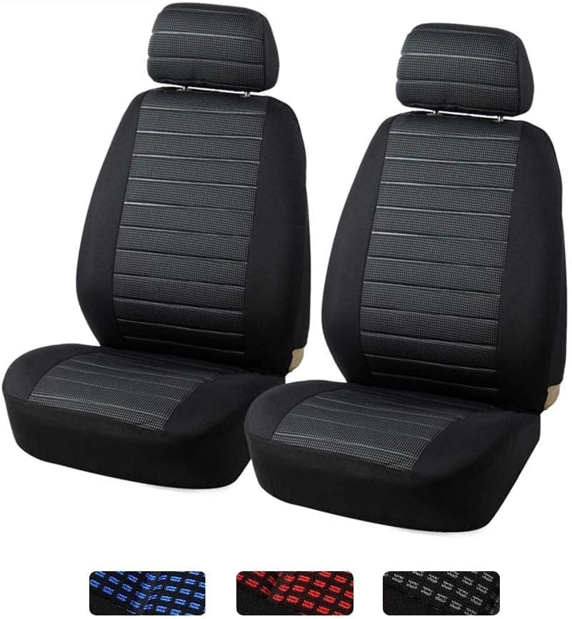 TOYOUN Universal Sitzbezüge Auto Vordersitze Autositzbezüge Schonbezüge Vordersitzbezüge Seitenairbag Passend für 2 Autositzbezüge aus Jacquard-Stoff, Grau – Bild 2
