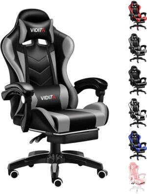 Ergonomischer Gaming-Stuhl mit Fuß...