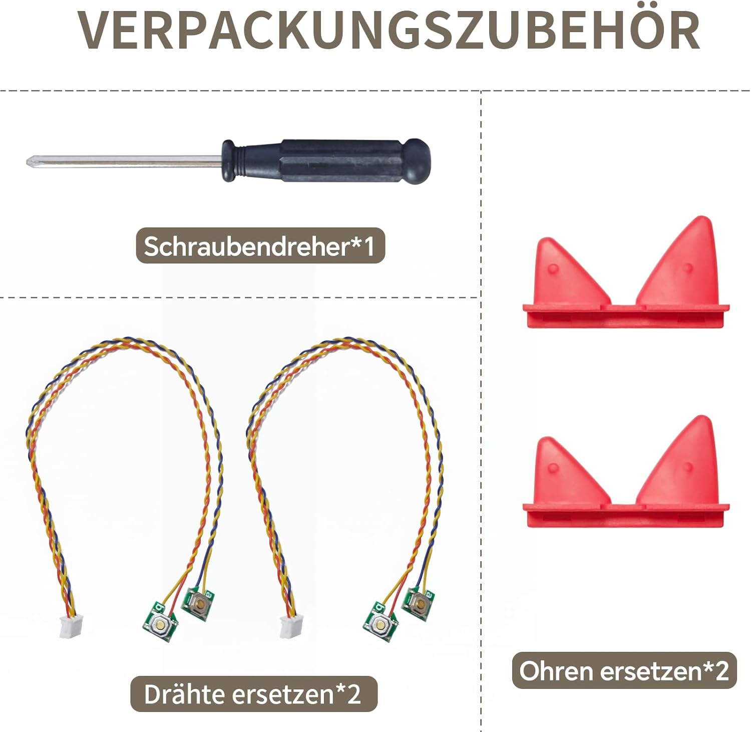 Toniebox Ohren Ersatzteile Set, Ersatzohren für Toniebox Zubehör Lautstärkeregler, Tonie Box Ohren Ersatzteile komplett mit Kabel, Tonibox Reparatur Ersatzohren, Rot, 2 Stück – Bild 6