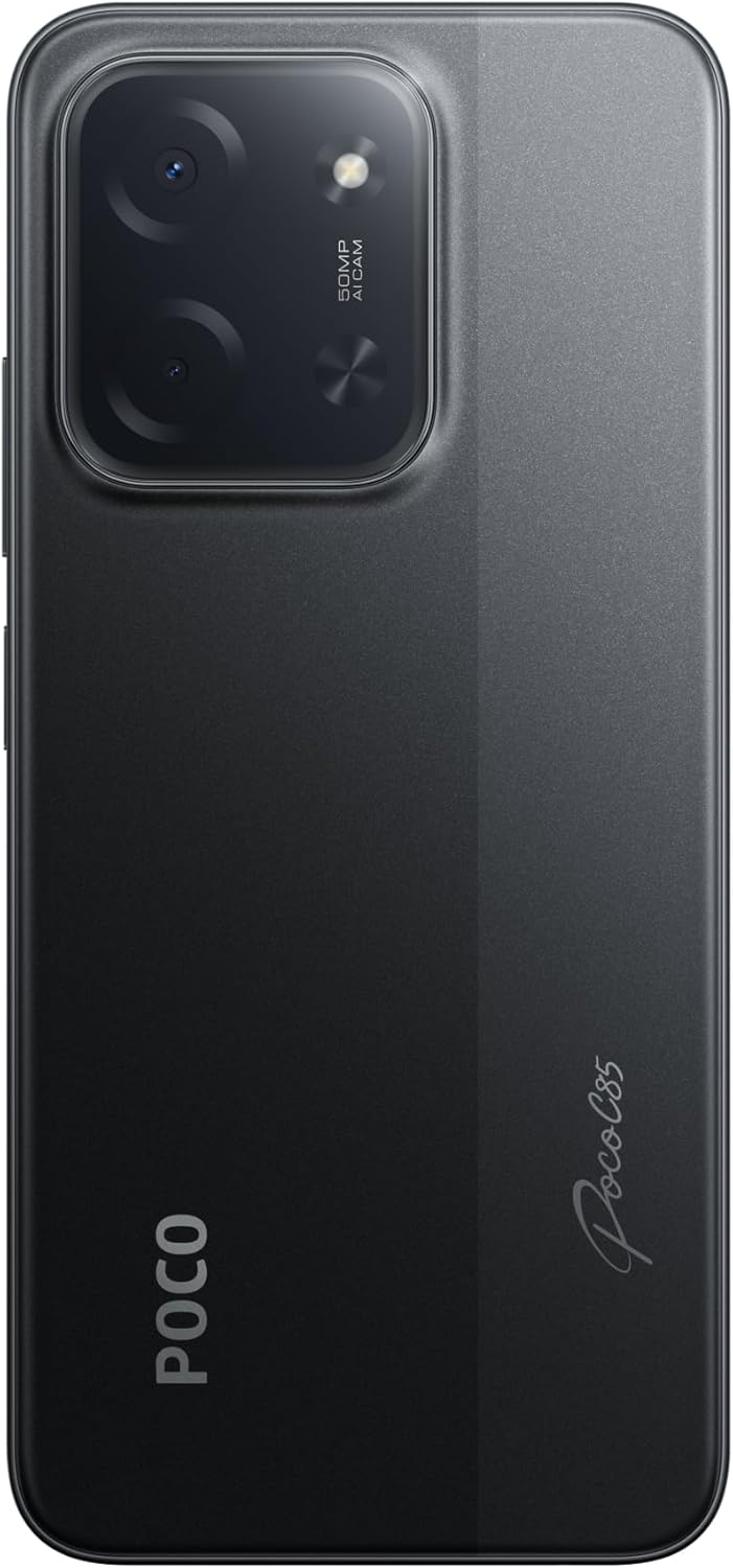 XIAOMI Poco C85, Smartphone 6+128 GB, Handy mit Android, 6,9 Zoll 120 Hz Display 7,99 mm Design, MediaTek Helio G81-Ultra Octa-Core, 50 MP AI Dual Kamera, 6000 mAh, Schwarz – Bild 4
