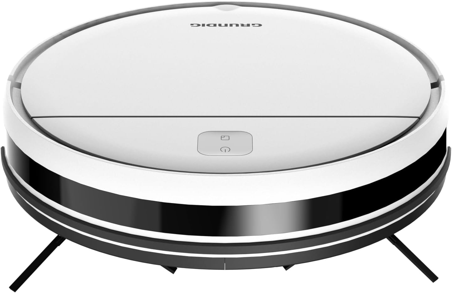 GRUNDIG VCR 2330 Saugroboter, 1.000 pa Saugleistung, 200 ml Staubbehälter, 2 Reinigungsprogramme, 2 Saugleistungsstufen, bis zu 100 Minuten Betriebszeit, Fernbedienung, weiß