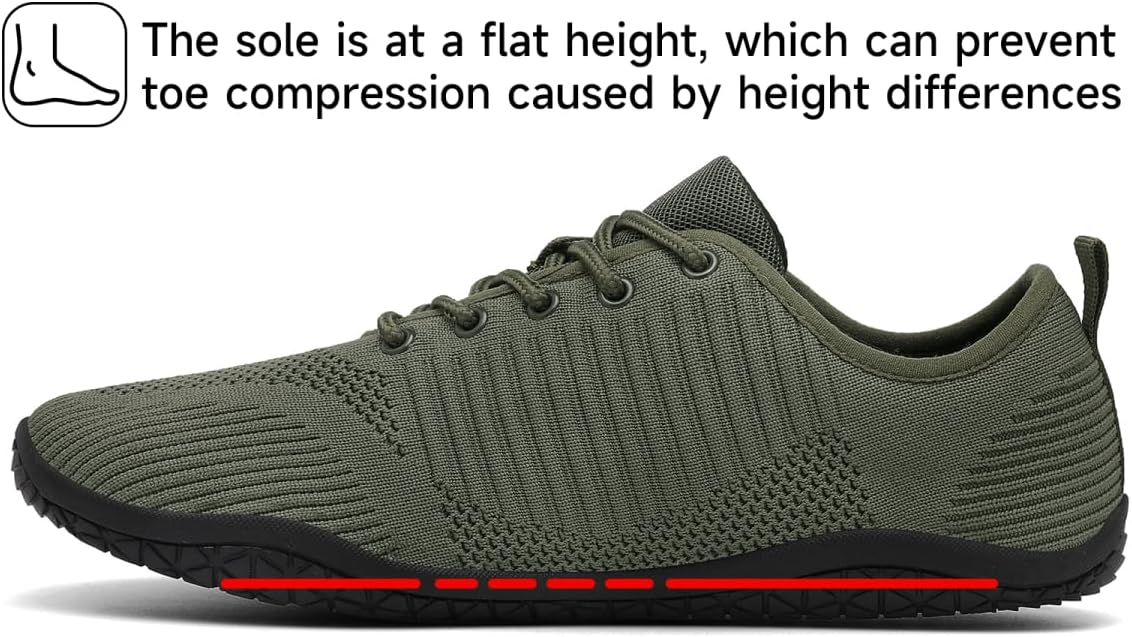 Geweo Barfußschuhe Damen Herren Barfußschuhe Laufschuhe Barfußsneaker Breite Zehenbox Zero-Drop-Sohle Leicht Atmungsaktiv Rutschfest Größe 37-47 – Bild 4