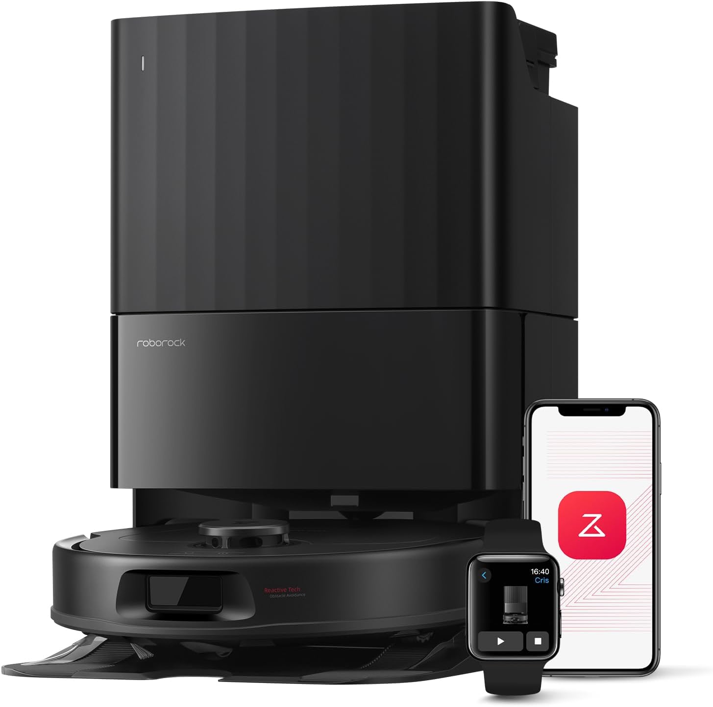 roborock Qrevo Series Roboterstaubsauger mit Wischfunktion und Hebemopp, 8000 Pa Saugkraft (verbessert durch Qrevo S), Anti-Tangling-Seitenbürste, Hindernisvermeidung, All-in-One-Dock, Schwarz (QV 35A)