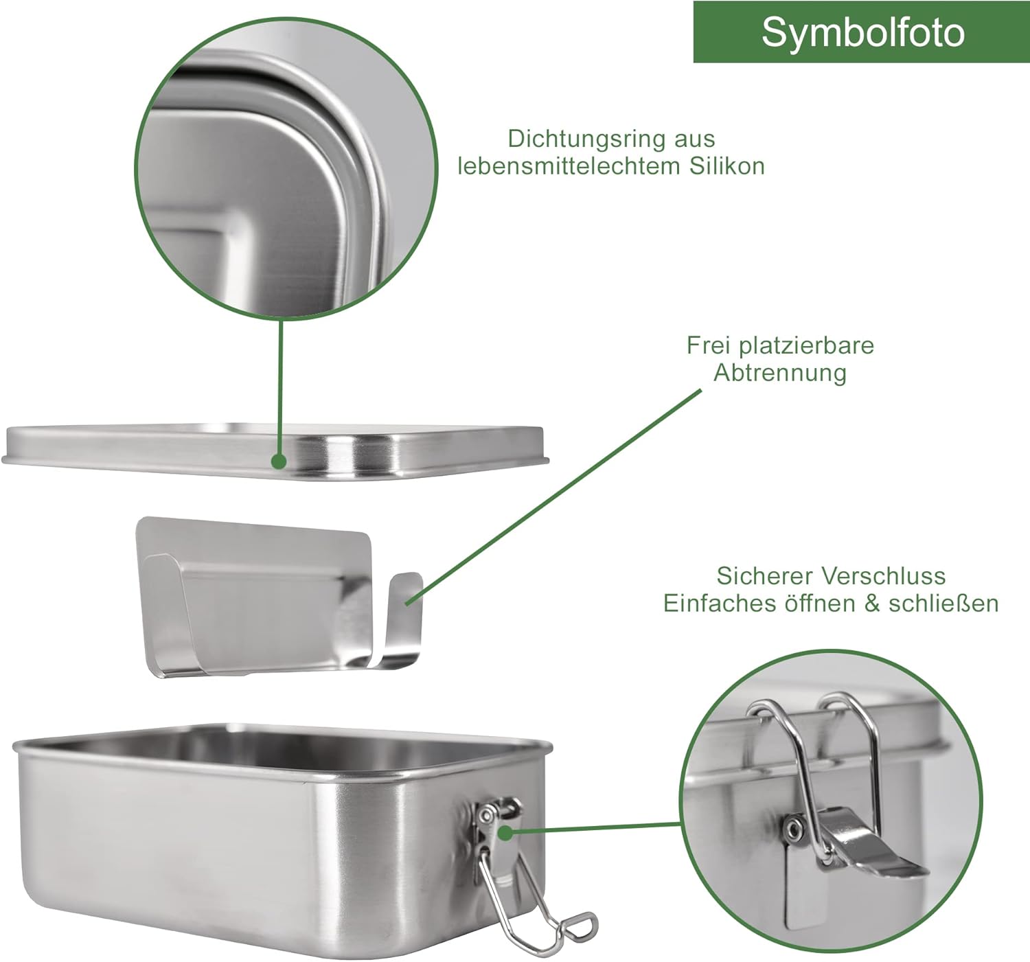LOOXIS Personalisiertes Edelstahl-Brotdose + Wasserflaschen-Set mit Namensgravur – 800 ml, 470 ml, inkl. Trennwand, auslaufsicher, Bento-Box – Geschenkidee, Schule, Sport, Outdoor, Freizeit – Bild 3