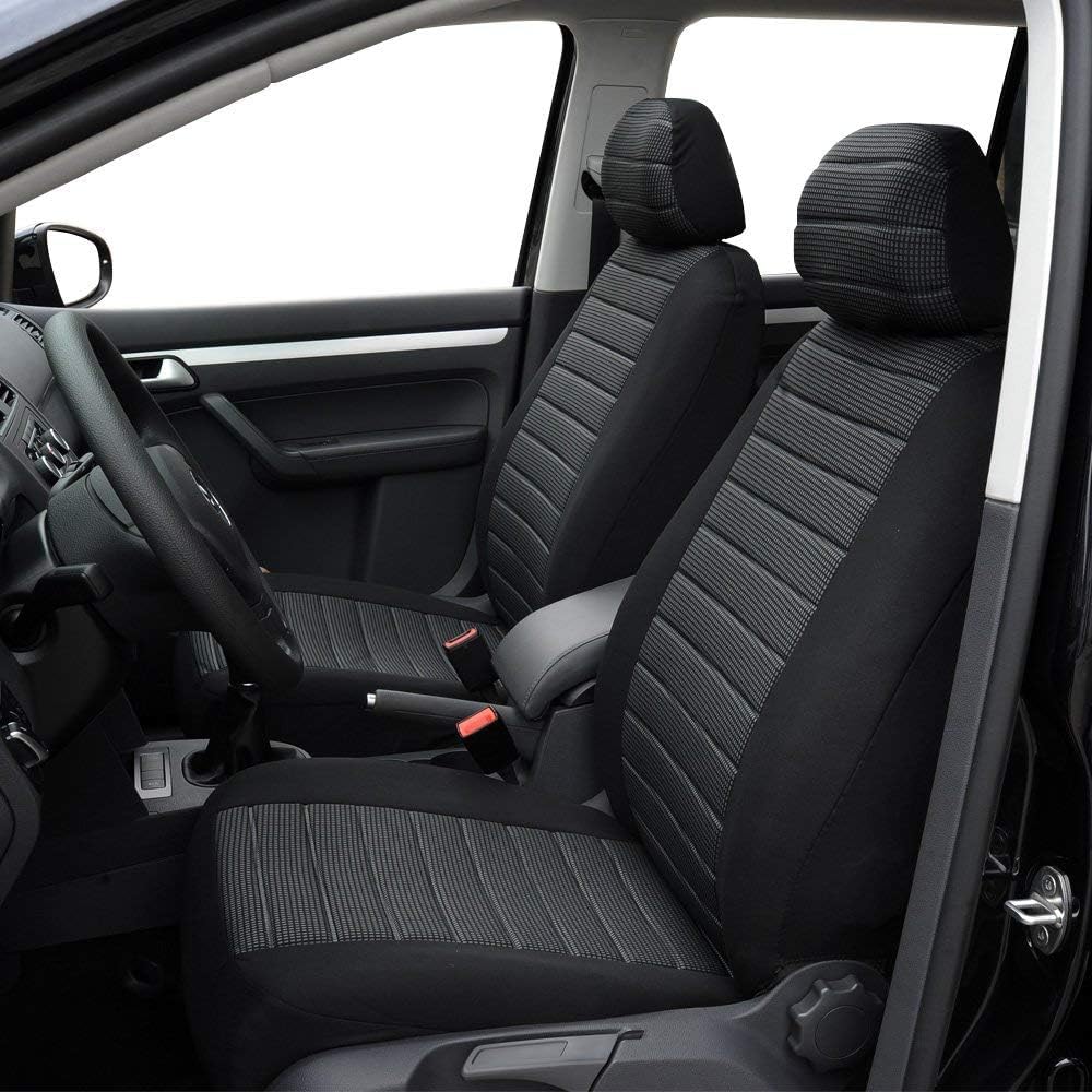 TOYOUN Universal Sitzbezüge Auto Vordersitze Autositzbezüge Schonbezüge Vordersitzbezüge Seitenairbag Passend für 2 Autositzbezüge aus Jacquard-Stoff, Grau