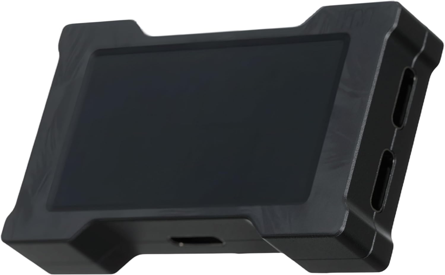 HM Lab ZNEO Gaming USB Hub mit 1,9 Zoll Display, USB 2.0 High-Speed, 2X USB-C & 1x USB-A, 5V Zusatzstrom, Aluminiumgehäuse, GIF-Anzeige für Maus Tastatur (Pro Schwarz Wing (77 Frames))