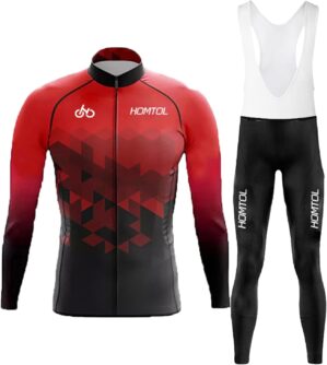 Fahrradtrikot-Set Herren Langarm Ku...