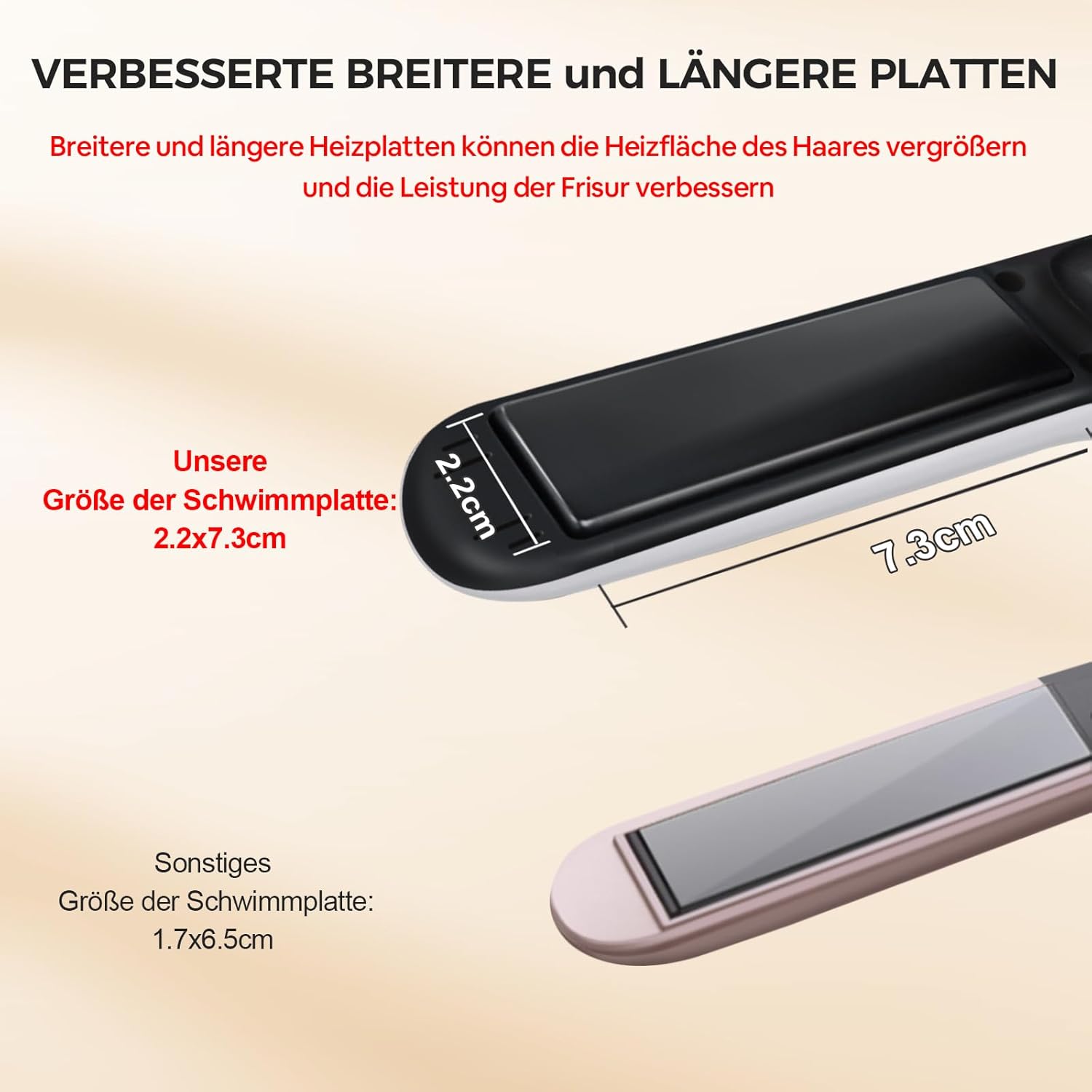 SUNMAY Voga Kabelloser Haarglätter, Titan-Glätteisen, Locken und Glätten 2 in 1, tragbarer Akku-Haarglätter, kabelloser Haarglätter, Mini-Reiseglätter, 3 einstellbare Temperaturen, 5000-mAh-Akku – Bild 9
