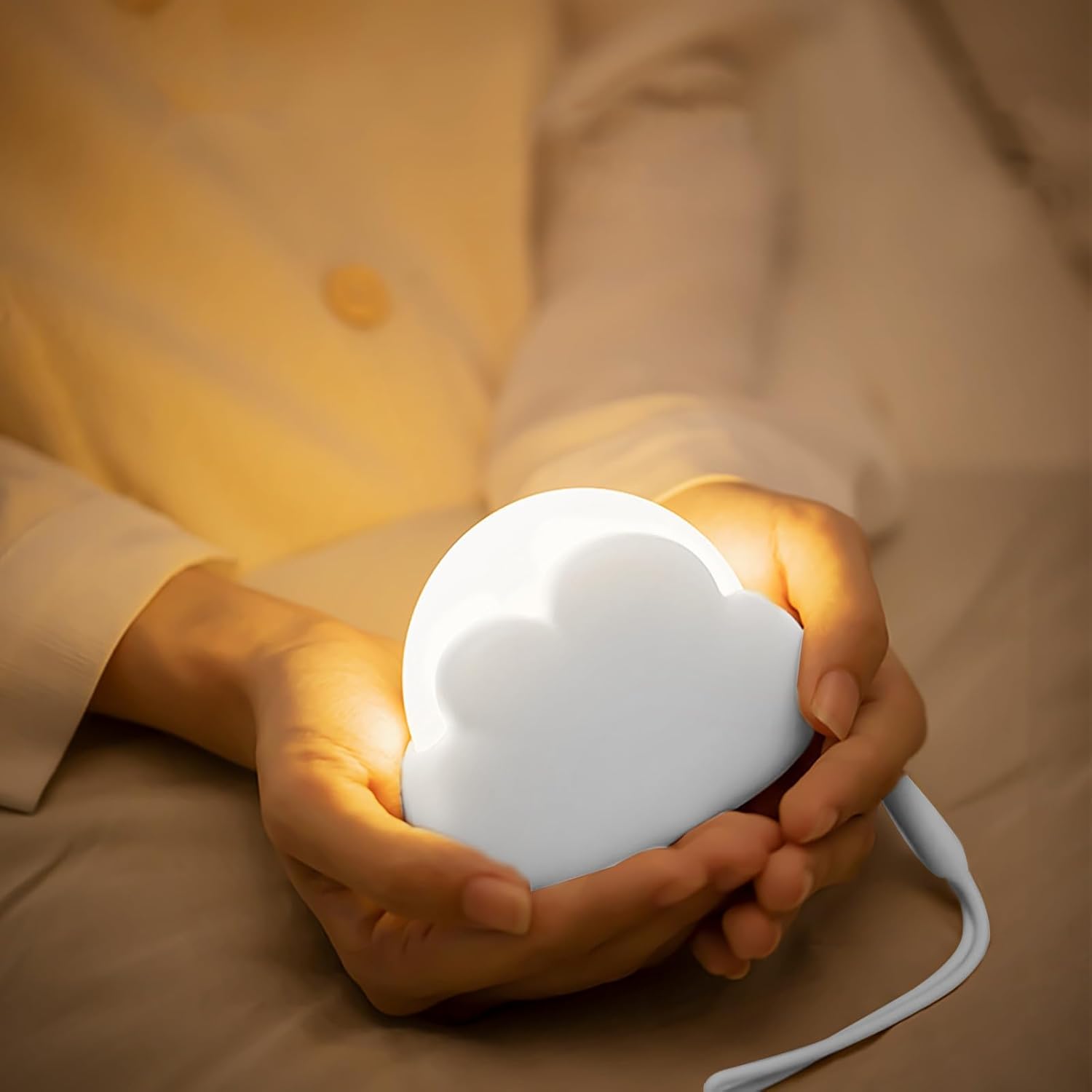 LED-Nachtlicht, dimmbar, Kinder-Nachtlicht, wiederaufladbar, Wolkenform, Nachtlicht, Baby für Schlafzimmer, USB wiederaufladbar, mobile LED-Nachtlicht-Lampe für Kinder als Geschenk zum Einschlafen, Weiß